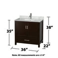 thumbnail image 4 of Wyndham Collection Wcs141436sunsmxx Sheffield 36" Free Standing Single Basin Vanity Set -, 4 of 7