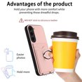 thumbnail image 3 of Allytechgroup Samsung Galaxy S23 Case with Cards Holder, Crossbody Shoulder Strap Ring Holder Kicsktand Bumper Shockproof Slim Fit Wallet Case Cover for Samsung Galaxy S23, Rosegold, 3 of 6