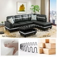 thumbnail image 2 of Modern L-Shape Sofa Set , Faux Leather L-Shaped Sectional Sofa - Living Room Couch for Apartments, Offices & Bedrooms, 2 of 13