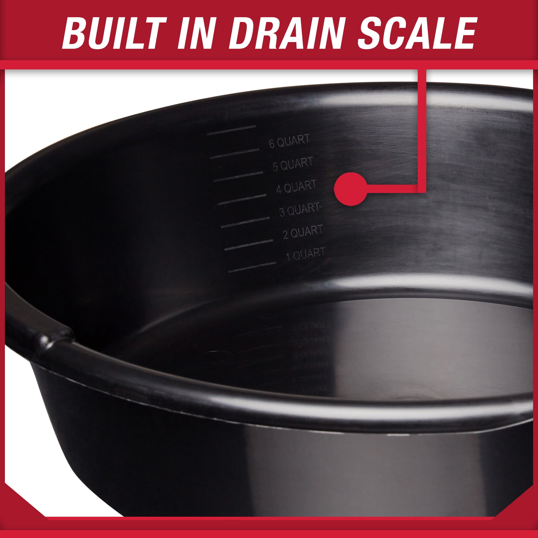 Hyper Tough 7-Quart Automotive Drain Pan with Built-In Scale and Spout