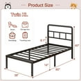thumbnail image 2 of Maenizi 14 inch Twin XL Bed Frame with Headboard No Box Spring Needed Metal Platform Heavy Duty Steel Slat Mattress Foundation/Easy Assembly/Noise Free/Black, 2 of 6