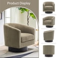 thumbnail image 6 of UIXE Swivel Barrel Accent Chairs Set of 2 Modern Upholstered Living Room Chair Round Club Armchair, Camel, 6 of 7