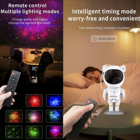

Kids Star Projector Night Light With Timer Remote Control And 360°Adjustable Design Astronaut Nebula Galaxy Night Light Projector For Children Adult Baby Bedroom Study And Playroom