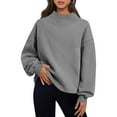 thumbnail image 2 of Ahdbta Womens Oversized Sweatshirts Lightweight Mock Turtleneck Pullover Long Sleeve Casual Fall Fashion Sweatshirt Tops, 2 of 9