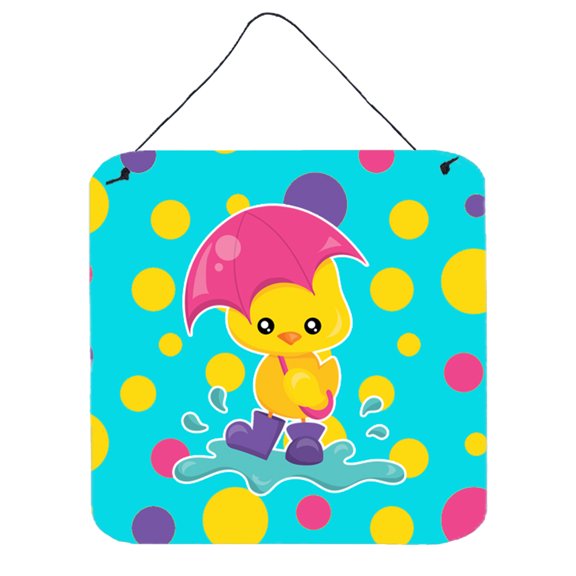Duck in the Rain on Polkadots Wall or Door Hanging Prints