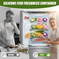 thumbnail image 5 of Fish-Shaped Fresh Food Containers Set of 4, Reusable Silicone Fresh Storage Pods for Avocado, Onions, Lemon, Tomatoes and Garlic, Anti-Oxidation Design for Refrigerator Food Preservation, 5 of 6