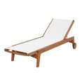 thumbnail image 3 of Christopher Knight Home Outdoor Wood Chaise Lounge with Mesh Seat, Adjustable Backrest & Wheels, Beige, 3 of 13