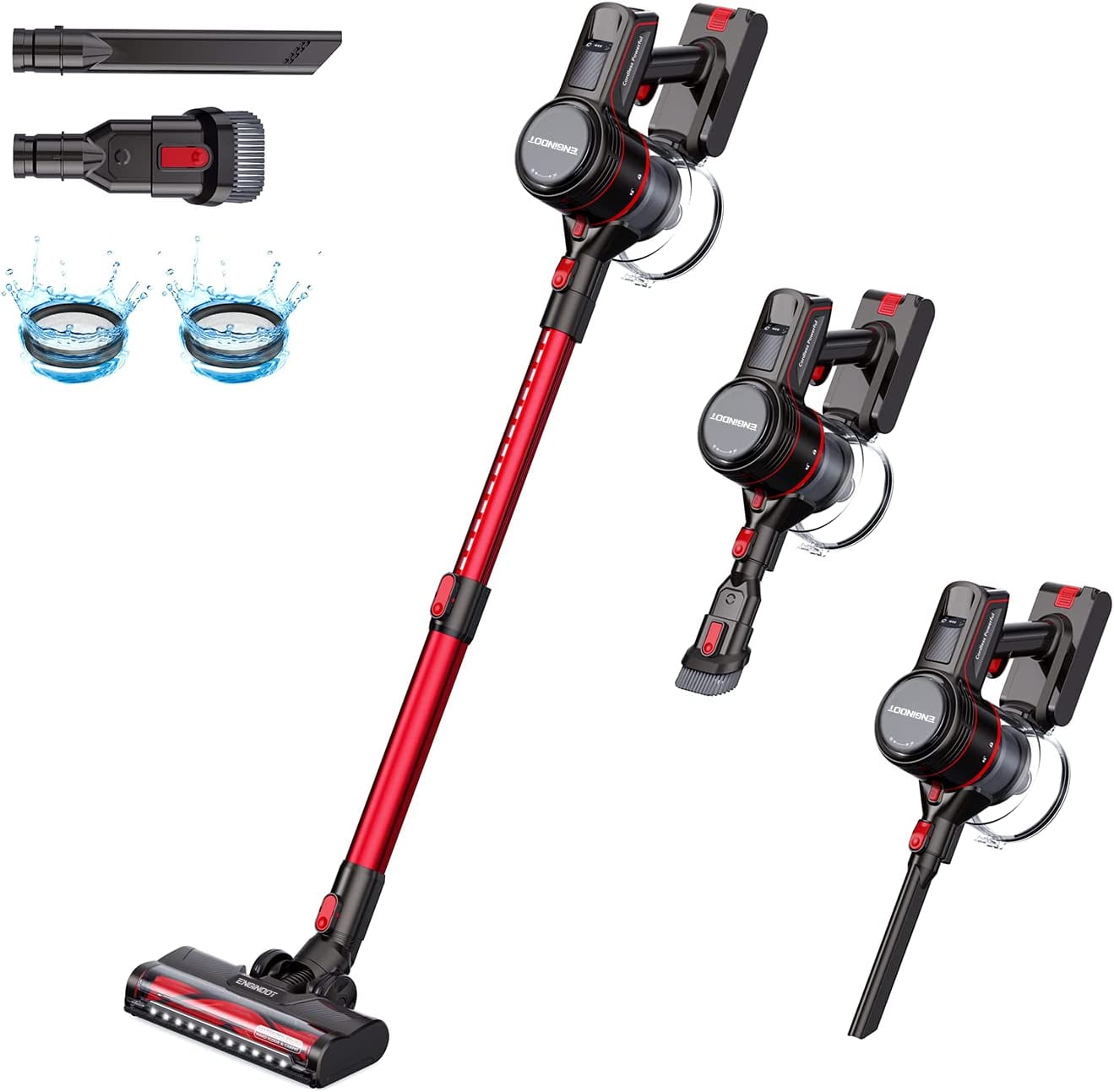Hadineeon Cordless Vacuum Cleaner, 23000Pa Powerful Stick Vacuum with