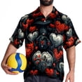 thumbnail image 4 of Love Men's Short Sleeve Hawaiian Beach Shirt Casual Printed Button Down Summer Unisex Casual Shirt, 4 of 6