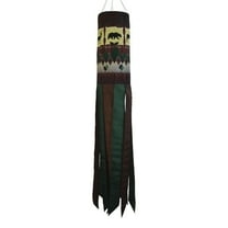 In the Breeze 5147 — Rustic Lodge 40-Inch Windsock — Outdoor Mountain Hanging Garden and Yard Decoration
