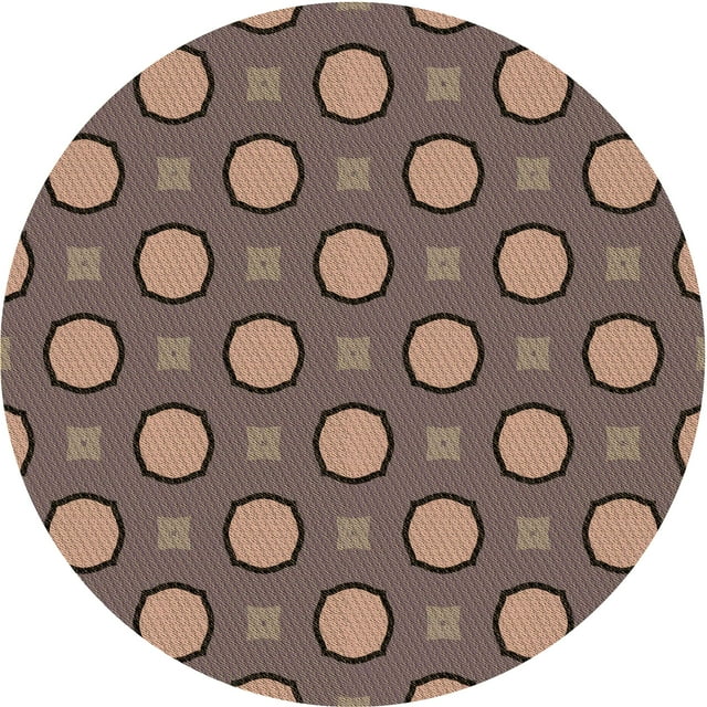 Ahgly Company Tapis d'Intérieur Rond Lavable en Machine Transitionnel Brun Café, 4 Pieds Rond