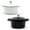 Black; White, variant on RJ Legend 8.5 oz Cast Iron Pot, Enameled Cast Iron Mini Pot, Round Mini Cocotte, 5.5-Inch Cast Iron Pot with Lid, 3-Piece Cast Iron Set - Orange - Green - Yellow