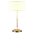 thumbnail image 4 of Henn&Hart 14" Matte White/Brass Finish Metal/Fabric Table Lamp, 4 of 4