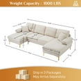 thumbnail image 3 of Rophefx Large Chenille Fabric U-Shape Sectional Sofa, 3 of 8