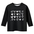 thumbnail image 3 of Hienoo Toddler Girls Valentine's Day T-Shirt Heart Prints 3/4 Sleeve Round Neck T-Shirt Tee, 3 of 3
