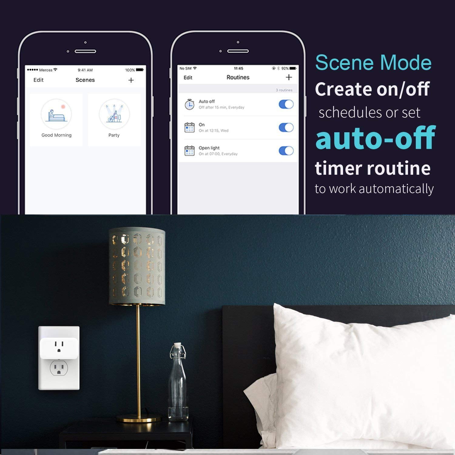 2pcs 2 Pack 15a 1800w Wifi Smart Plug Mini Alexa And Google Voice