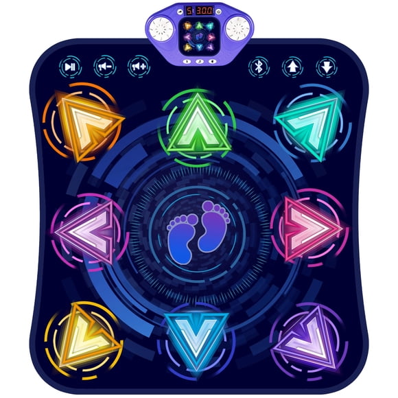Dance Mats for Girls 4-8, Electronic Dance Mats with LED Light & Wireless Bluetooth, Kids Dance Mat, Girls Dance Mat, Dancing Mat, Music Dance Toy wi