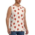 thumbnail image 2 of Uemuo Hand Drawn Strawberry Pattern Men's Sleeveless T-Shirt,Muscle Athletic Tank Top, Moisture-wicking Quick-dry Breathable Classic Tee Top for Gym Run Outdoor Sports-Medium, 2 of 8