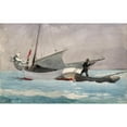 thumbnail image 2 of Winslow Homer 24x17 Black Ornate Framed Double Matted Museum Art Print Titled: Stowing Sail (1903), 2 of 5