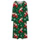 thumbnail image 4 of Vestido de vacaciones de manga larga con botones y cuello en V informal con estampado de otoño para mujer a la moda Pompotops  hdfakjf7115, 4 of 5