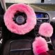 thumbnail image 4 of Lindas fundas de volante esponjosas para mujeres/niñas/damas de lana pura australiana de 15 pulgadas, 1 juego de 3 piezas (rosa), 4 of 5