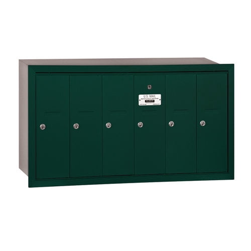 Vertical Mailbox - 6 Doors - Sandstone - Recessed Mounted - USPS Access