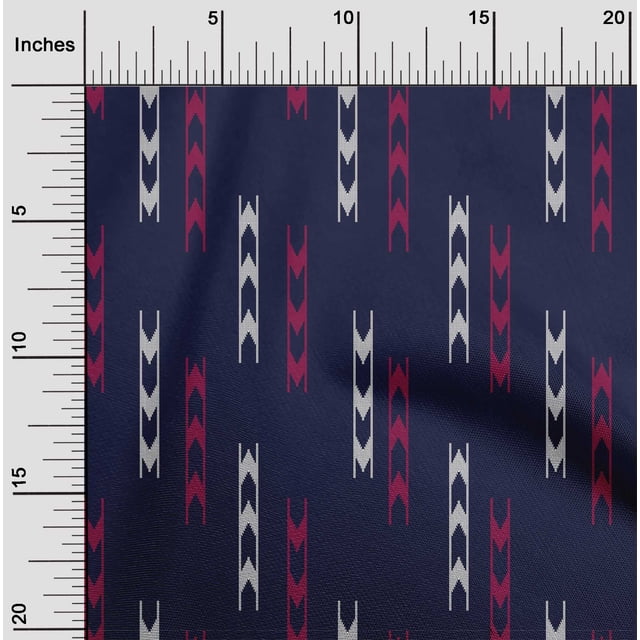 oneOone Cotton Cambric Fabric Arrow Sign Kasuri Decor Fabric Printed BTY 56 Inch Wide