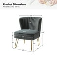 thumbnail image 5 of Velvet Armless Accent Chair Gold Metal Legs Modern Upholstered Single Sofa Home Living Room Grey, 5 of 7