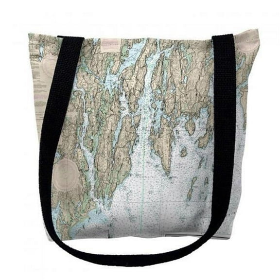 BoothBay, ME Nautical Map Medium Tote Bag 16x16 - 16 inches x 16 inches