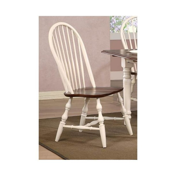 Dining Chair In Antique White Finish, White Spindle Back Dining Chair