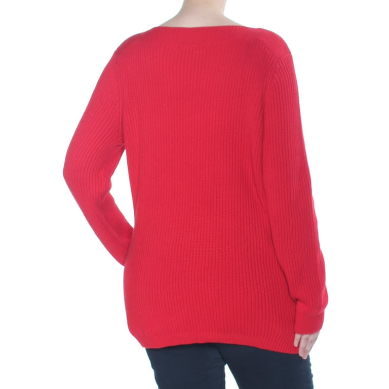 Tommy Hilfiger Womens Cable-Knit Pullover Sweater, Red, X-Large Walmart.com