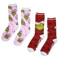 thumbnail image 1 of Dr. Seuss The Grinch Christmas Socks - Womans 2 Pack, 1 of 1