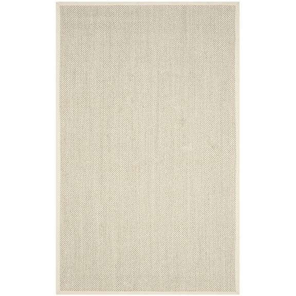 SAFAVIEH Natural Fiber Kentigern Border Seagrass Area Rug, Marble/Beige, 3' x 5'