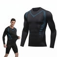 thumbnail image 7 of Compression Shirt Men Crewneck Long Sleeve Stretch Quick Dry Slimming Shaping Undershirt Tummy Control Shirt for Gym Running Daily Activity,Blue M, 7 of 7