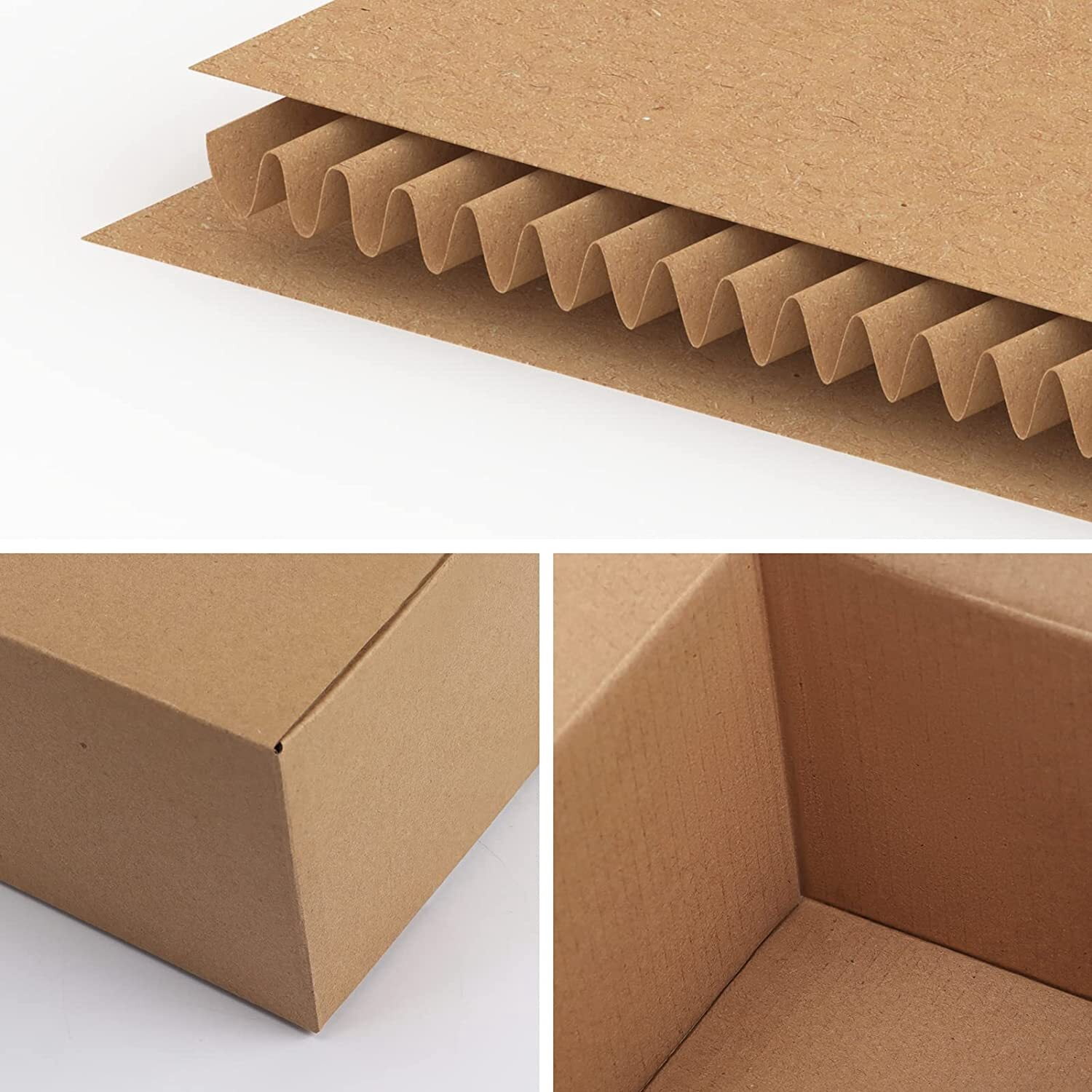 Calenzana 40 Pack 8x6x4 Shipping Boxes, Corrugated Cardboard Box for Shipping and Mailing, Brown, Recycled