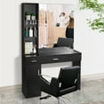 thumbnail image 5 of OmySalon Barber Station Wall Mount Salon Hair Styling Beauty Spa Equipment W/Mirror, 2 Drawers, 1 Storage Cabinet, 3 Open Shelves (Black), 5 of 7