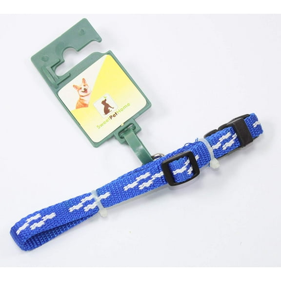 8" to 12" Inch Adjustable Solid with Cross Nylon Collar for Small Sized Dogs Color Vary