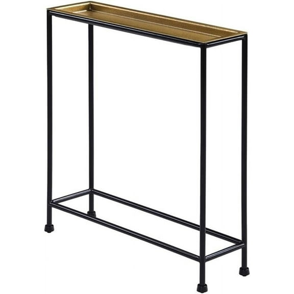 Tivoli Tray Top Modern Metal Accent Table in Antique Brass/Bronze