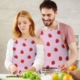 thumbnail image 3 of Red Strawberry Plants Fruit Pink Pattern Apron-Garden Aprons for Women with Pockets-Cotton Linen Waterproof Kitchen Cooking Gardening Aprons Adjustable for Kitchen,Cooking,BBQ and Salon 33x27 Inch, 3 of 7