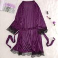 thumbnail image 1 of Ropa de dormir sexy para mujerconjunto de pijama con pantalones cortos y top de encaje de seda (púrpura 3XL) Ndcxsfigh Para estrenar, 1 of 9