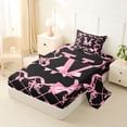 thumbnail image 2 of Manfei Bow Letter V Twin Sheet Sets for Girls, Pink Initial Ribbon Bedding, 3 Pieces, 2 of 5