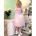 thumbnail image 6 of Arshiner Toddler Tutu Dress Girls Rainbow Tulle Dresses Ruffle Tiered Swing Twirly Summer Sundress, 6 of 6