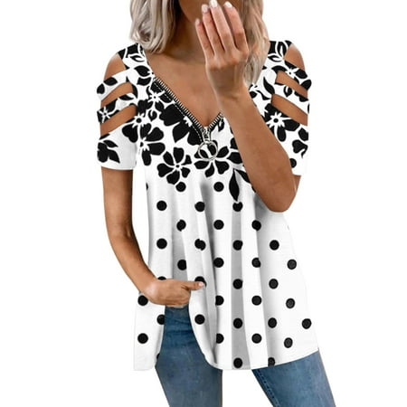 

Women Clothes Clearance Girls Floral Skims Dupe Slim Tunic Camisole V Neck Tops Bustier Short Sleeve Cold Shoulder Cut Out Camisole GV