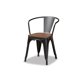 thumbnail image 2 of Juego de sillas de comedor de 4 piezas Baxton Studio Ryland de metal negro industrial moderno y madera con acabado marrón nogal, 2 of 2