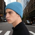 thumbnail image 5 of CYSFASHION Beanie for Women Cozy Beanies Hats Men Oversized Skull Cap Fall Fashion Must Have Fleece Men's Hats & Caps Sky Blue, 5 of 7