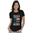 thumbnail image 5 of Live Free Geometric American Flag USA Womens Slim Fit Graphic Tee Brisco Brands M, 5 of 6