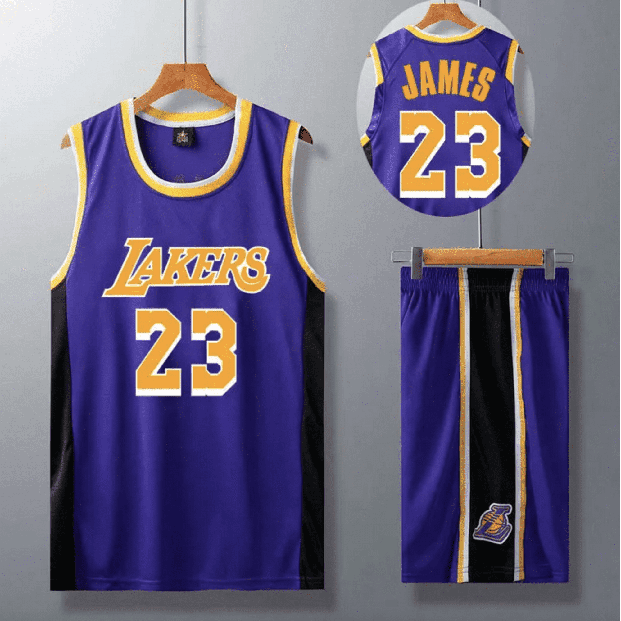 LeBron James Lakers Basketball Jersey Set for Kids XL/S
