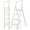 White Finish, variant on Calmwrd Step Ladder Folding 3-Step Woodgrain Finish Aluminum Foldable Step Ladders,Anti-Slip for Home & Kitchen Office 330 lbs