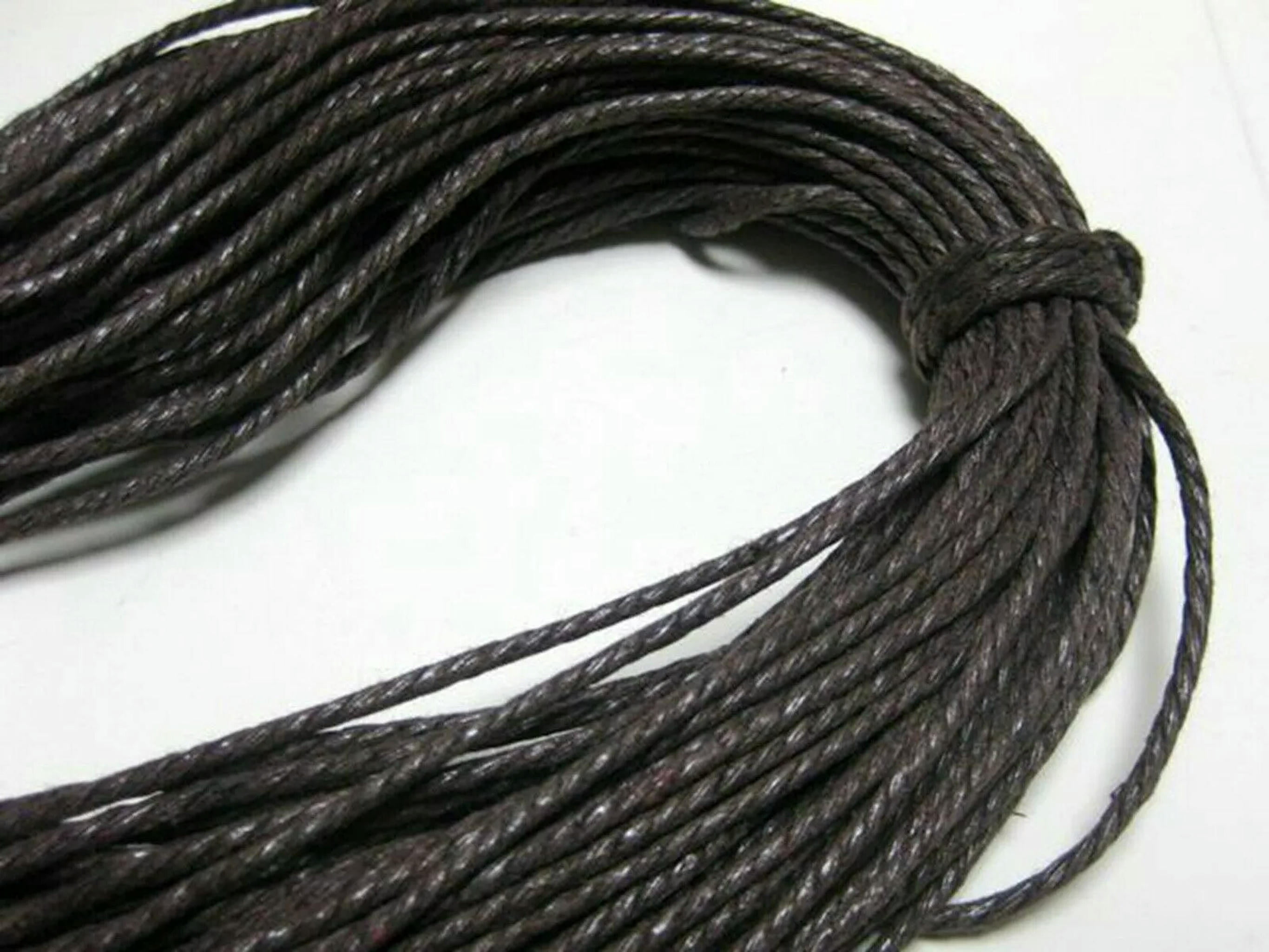 U8MO 100 Meters Brown Waxed Twisted Cotton Cord Thread Line 2mm Macrame Rope String