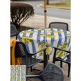 thumbnail image 5 of Outdoor Tablecloth with Umbrella Hole for Patio/Picnic/Party/Camping, Summer Lemons Waterproof Table Cloth Square Cover Washable, Vintage Watercolor Fruit Flowers Blue Striped (60"x 60"), 5 of 9